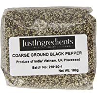 Los mejores  - JustIngredients Essential Pimienta Negra Molido Grueso - 5 Paquetes de 100 gr - Total: 500 gr